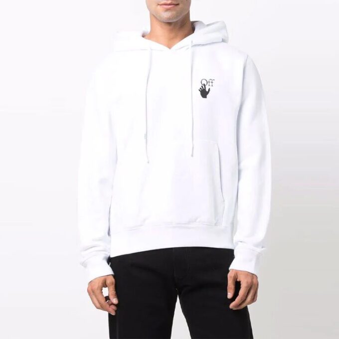 Off-White Herre FW21 Gradient Arrow Pattern Langermet Loose Fit Hvit
