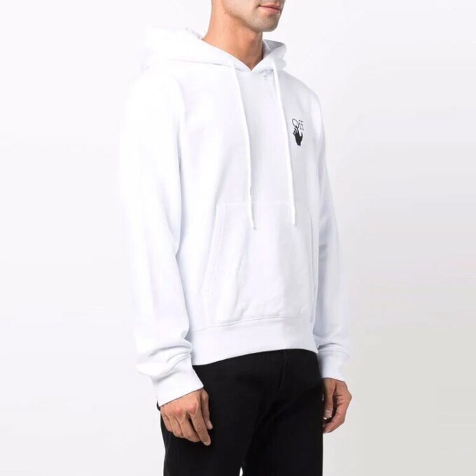 Off-White Herre FW21 Gradient Arrow Pattern Langermet Loose Fit Hvit