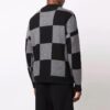 Off-White Herre FW21 Grid Logo Intarsia Knit Ordinary Version Svart