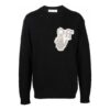 Off-White Herre FW21 Hands Off Logo Alfabet Rundhalset Ullgenser Løs Passform Svart