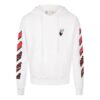 Off-White Herre FW21 Hettegenser med gradientpil-logo, løs passform, hvit