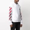 Off-White Herre FW21 Hettegenser med gradientpil-logo, løs passform, hvit