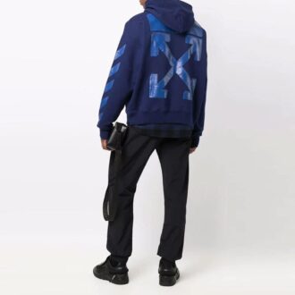 Off-White Herre FW21 Ikonisk pilemønster med snøring, løs passform, blå