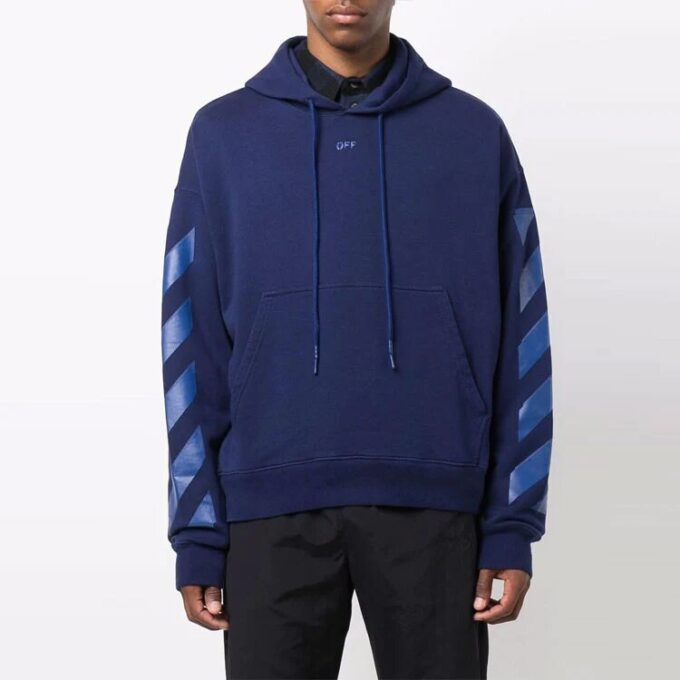 Off-White Herre FW21 Ikonisk pilemønster med snøring, løs passform, blå