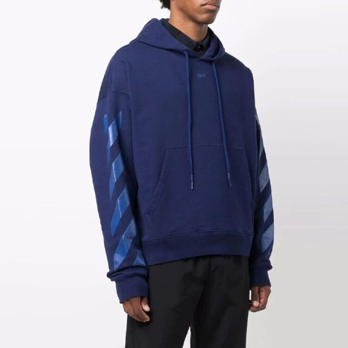 Off-White Herre FW21 Ikonisk pilemønster med snøring, løs passform, blå