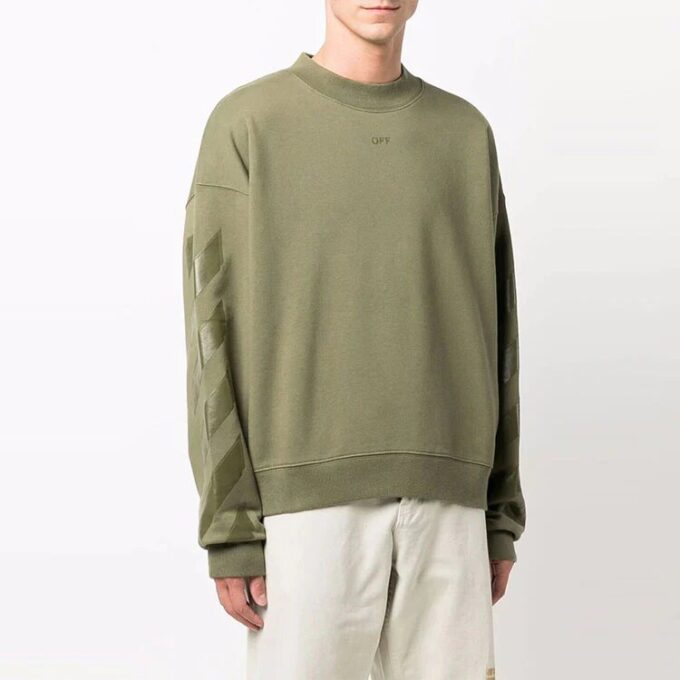 Off-White Herre FW21 Ikonisk pilemønster Snøring Løs passform Grønn