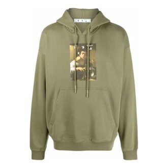 Off-White Herre FW21 Illustrasjon Trykk Løs Passform Grønn