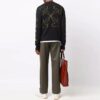 Off-White Herre FW21 Intarsia-mønster Langermet Pullover Ullgenser Svart