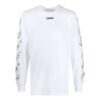 Off-White Herre FW21 Langermet T-skjorte med gummibånd, slim fit, hvit