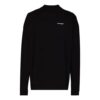 Off-White Herre FW21 Logo Alfabet Pil Rundhals Langermet Løs Passform Svart T-skjorte