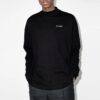 Off-White Herre FW21 Logo Alfabet Pil Rundhals Langermet Løs Passform Svart T-skjorte