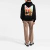 Off-White Herre FW21 Logo Alfabet Pilmønster Trykk Pullover Løs Passform Svart