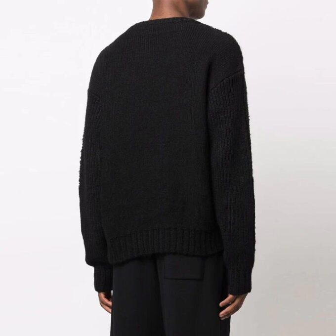 Off-White Herre FW21 Logo Arrows-mønster Langermet Ullgenser Svart