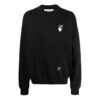 Off-White Herre FW21 Logo Caravaggio Arrow Rundhals Langermet Løs Passform Svart