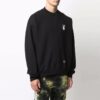 Off-White Herre FW21 Logo Caravaggio Arrow Rundhals Langermet Løs Passform Svart