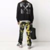 Off-White Herre FW21 Logo Caravaggio Arrow Rundhals Langermet Løs Passform Svart