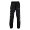 Off-White Herre FW21 Logo Diagonale Striper Bundle Feet Sportsbukser/Joggebukser Svart