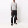 Off-White Herre FW21 Logo Diagonale Striper Bundle Feet Sportsbukser/Joggebukser Svart