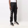 Off-White Herre FW21 Logo Diagonale Striper Bundle Feet Sportsbukser/Joggebukser Svart