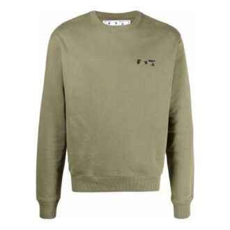 Off-White Herre FW21 Logo-genser Grønn