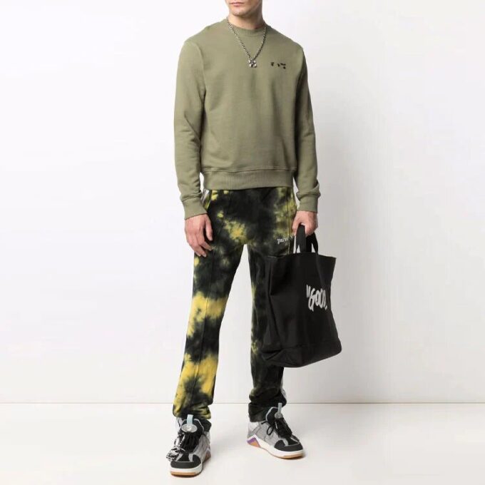 Off-White Herre FW21 Logo-genser Grønn