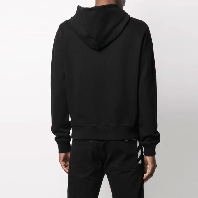 Off-White Herre FW21 Logo-genser med snøring, løs passform, svart