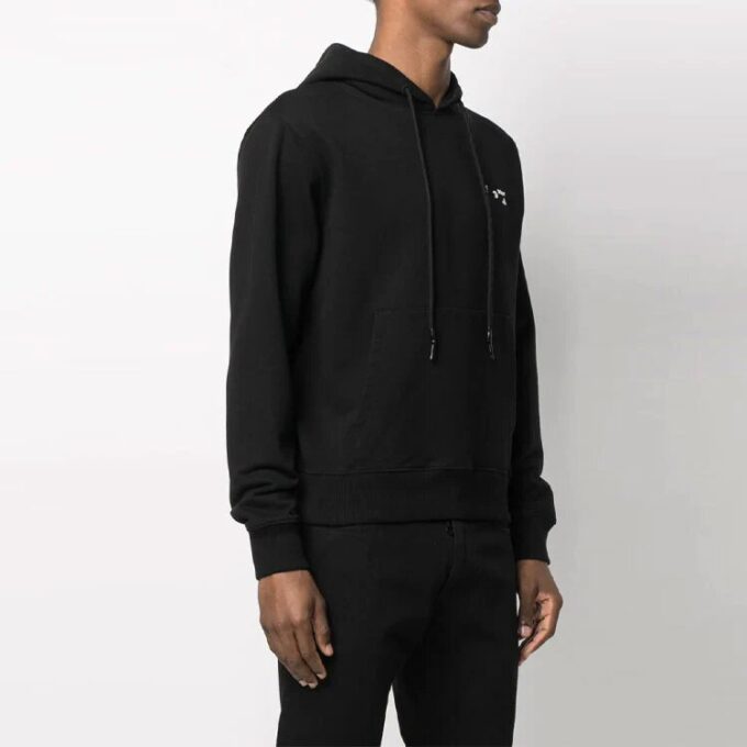 Off-White Herre FW21 Logo-genser med snøring, løs passform, svart