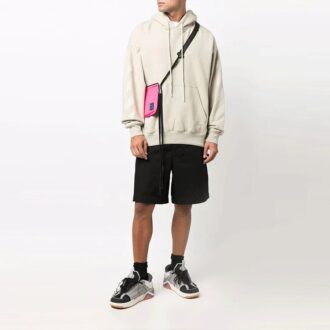 Off-White Herre FW21 Logo Gummi Pil Pullover Løs Passform Beige