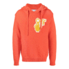 Off-White Herre FW21 Logo Intarsia Strikk Pullover Hettegenser Ullgenser Løs Passform Oransje