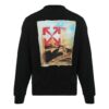 Off-White Herre FW21 Logo med pilemønster, pullover, løs passform, svart