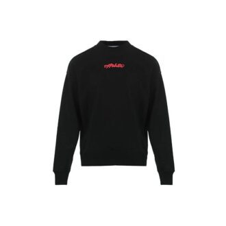 Off-White Herre FW21 Logo med pilemønster, pullover, løs passform, svart