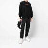 Off-White Herre FW21 Logo med pilemønster, pullover, løs passform, svart
