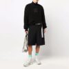 Off-White Herre FW21 Logo-mønster Ensfarget Høyhalset Ullgenser Løs Passform Svart