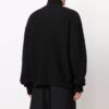 Off-White Herre FW21 Logo-mønster Ensfarget Høyhalset Ullgenser Løs Passform Svart