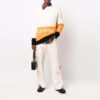 Off-White Herre FW21 Logo Mønster Løs Langermet Colorblock Ullgenser Hvit