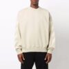 Off-White Herre FW21 Logo-mønster Rundhalset genser Løs passform Kremgul