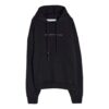Off-White Herre FW21 Logo-mønstertrykk Langermet Pullover Løs passform Svart