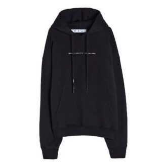 Off-White Herre FW21 Logo-mønstertrykk Langermet Pullover Løs passform Svart