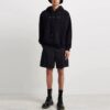 Off-White Herre FW21 Logo-mønstertrykk Langermet Pullover Løs passform Svart