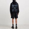 Off-White Herre FW21 Logo-mønstertrykk Langermet Pullover Løs passform Svart