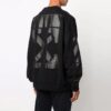 Off-White Herre FW21 Logo-mønstertrykk Rundhalset genser Løs passform Svart