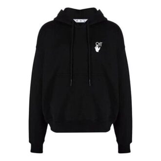 Off-White Herre FW21 Logo Pullover Loose Fit Svart