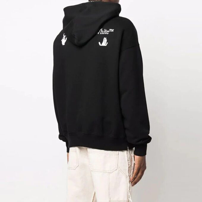 Off-White Herre FW21 Logo Pullover Loose Fit Svart