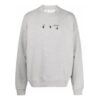 Off-White Herre FW21 Logo Rundhalset Pullover Løs Passform Grå