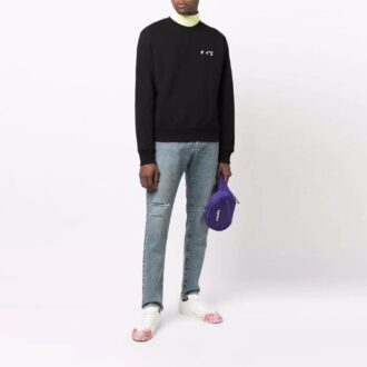 Off-White Herre FW21 Logo Rundhalset Pullover Svart