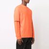 Off-White Herre FW21 Logo Rundhalset Pullover Trykk Langermet Løs Passform Oransje T-skjorte