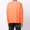 Off-White Herre FW21 Logo Rundhalset Pullover Trykk Langermet Løs Passform Oransje T-skjorte