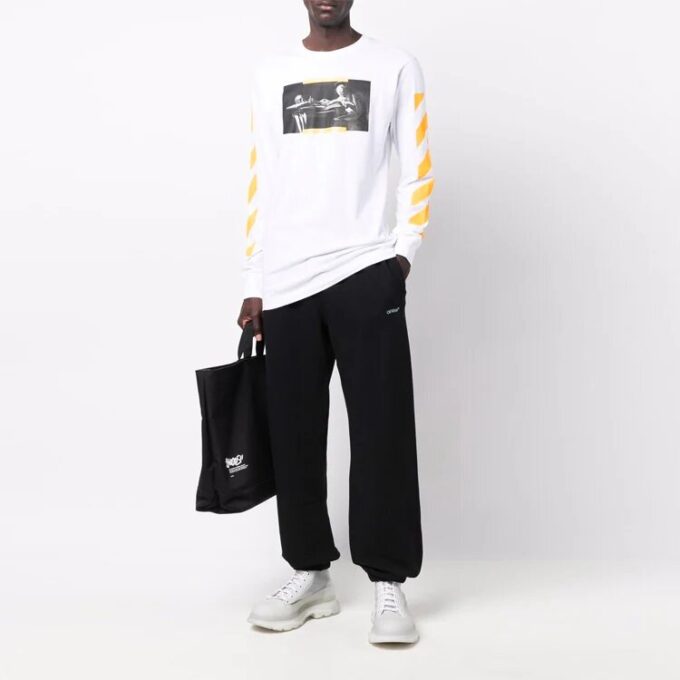 Off-White Herre FW21 Logo Sportsbukser/Joggebukser Svart