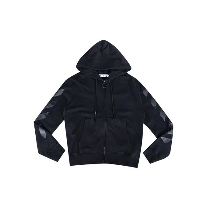 Off-White Herre FW21 Logo-trykk Glidelås Slim Fit-versjon Svart
