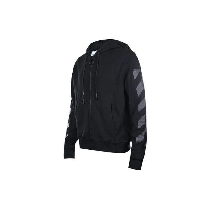 Off-White Herre FW21 Logo-trykk Glidelås Slim Fit-versjon Svart